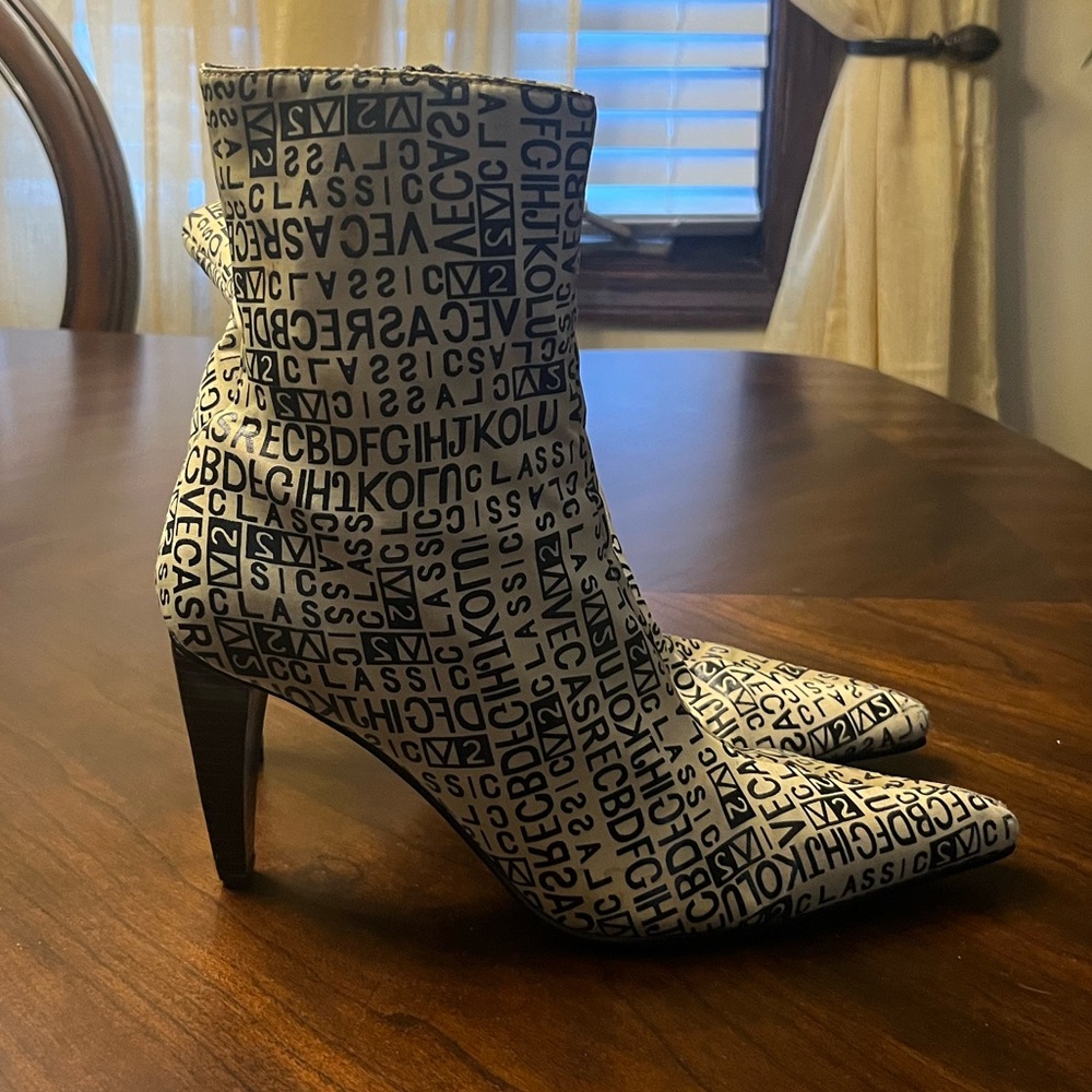 Stylish Black and White Ankle Boots
